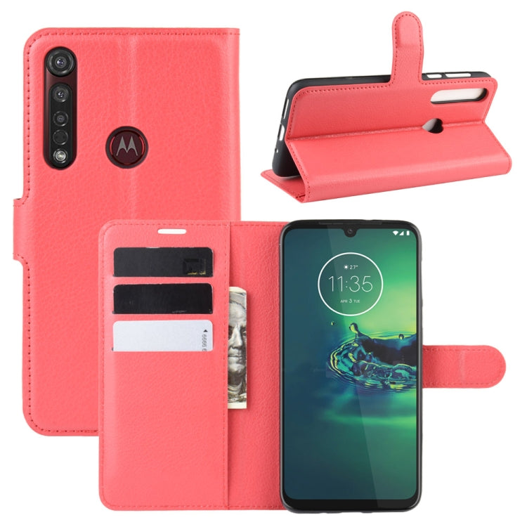 For Motorola Moto G8 Plus Litchi Texture Horizontal Flip Protective Case with Holder & Card Slots & Wallet