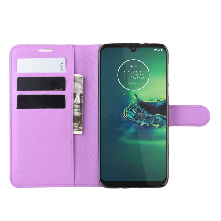 For Motorola Moto G8 Plus Litchi Texture Horizontal Flip Protective Case with Holder & Card Slots & Wallet