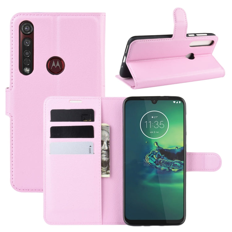 For Motorola Moto G8 Plus Litchi Texture Horizontal Flip Protective Case with Holder & Card Slots & Wallet