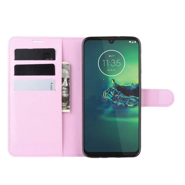 For Motorola Moto G8 Plus Litchi Texture Horizontal Flip Protective Case with Holder & Card Slots & Wallet