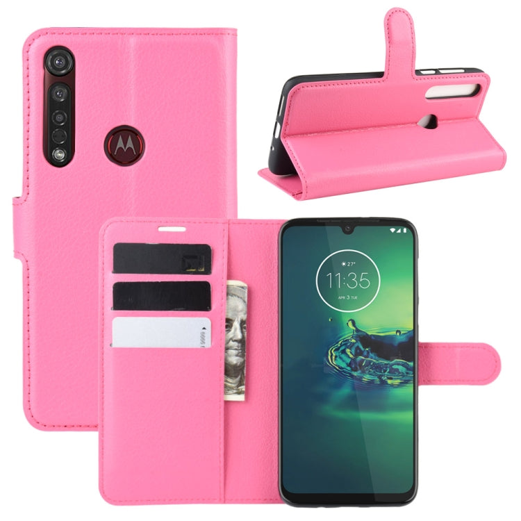 For Motorola Moto G8 Plus Litchi Texture Horizontal Flip Protective Case with Holder & Card Slots & Wallet