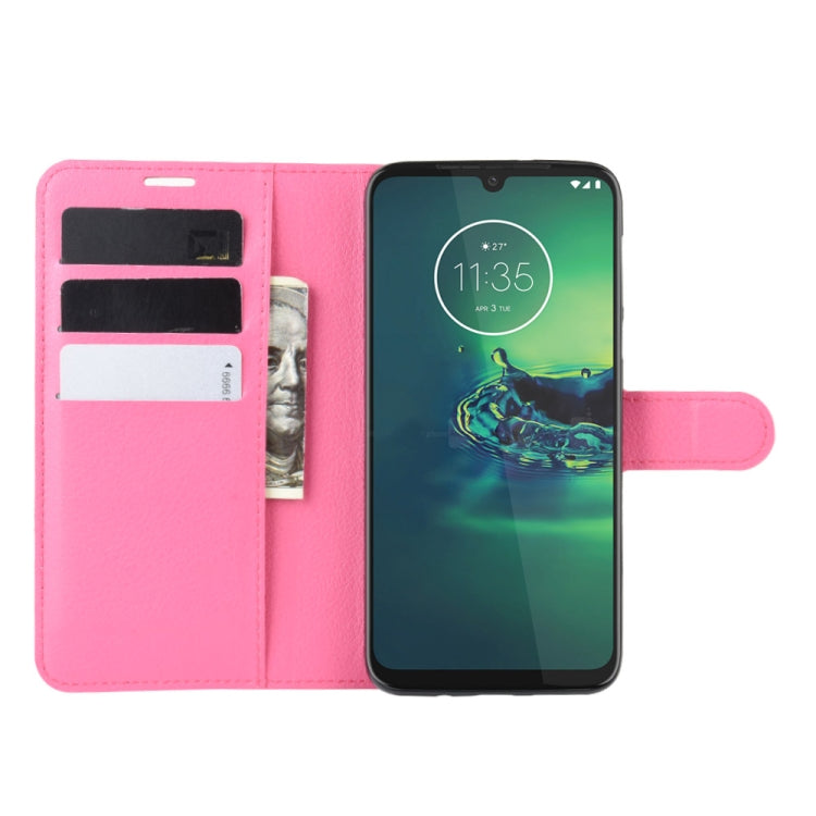 For Motorola Moto G8 Plus Litchi Texture Horizontal Flip Protective Case with Holder & Card Slots & Wallet