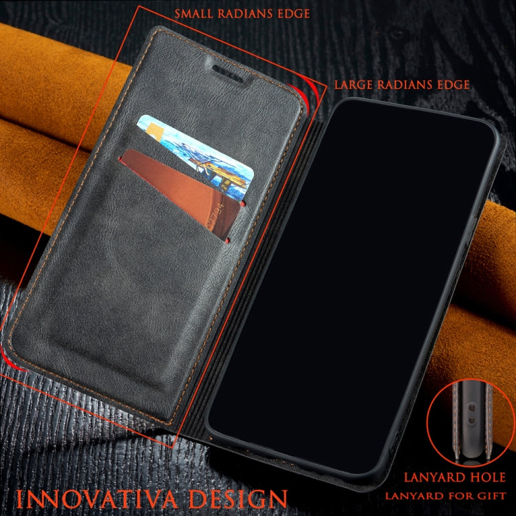 Retro Simple Ultra-thin Magnetic Leather Case with Holder & Card Slots & Lanyard for Huawei Honor 10 Lite