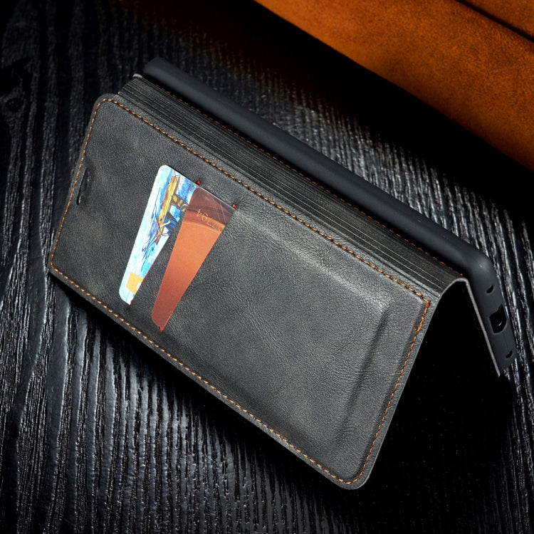 Retro Simple Ultra-thin Magnetic Leather Case with Holder & Card Slots & Lanyard for Huawei Honor 10 Lite