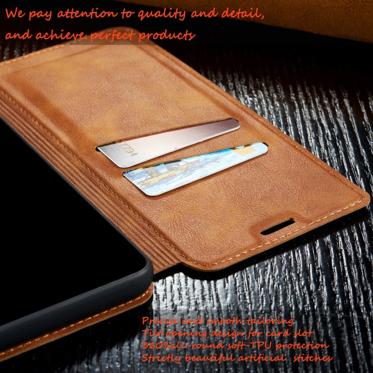 Retro Simple Ultra-thin Magnetic Leather Case with Holder & Card Slots & Lanyard for Huawei Honor 10 Lite