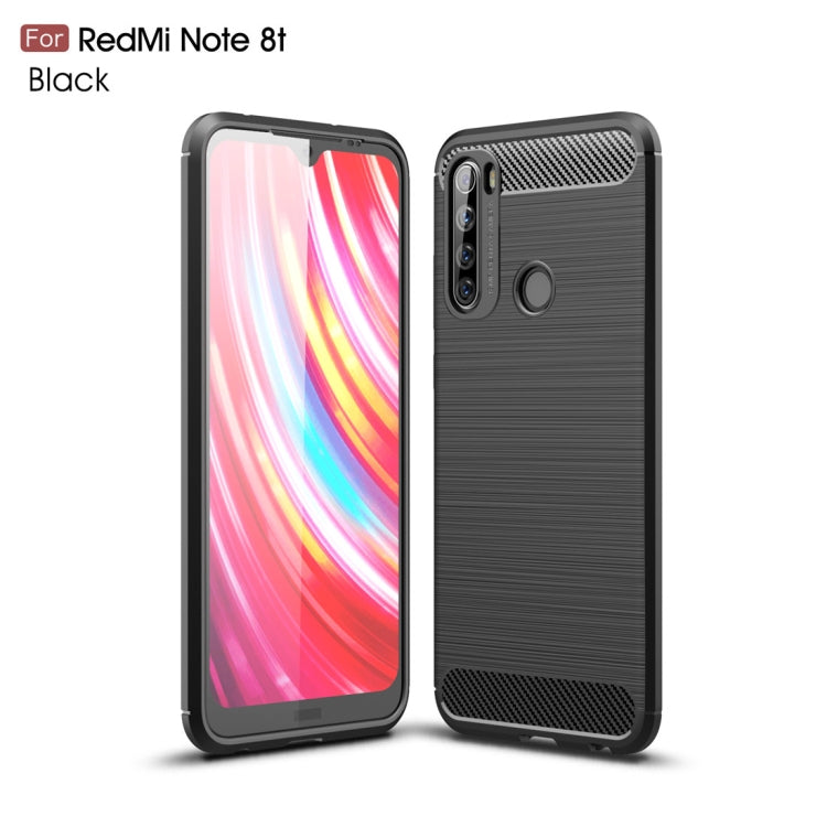 For Xiaomi Redmi Note 8T Brushed Texture Carbon Fiber TPU Case