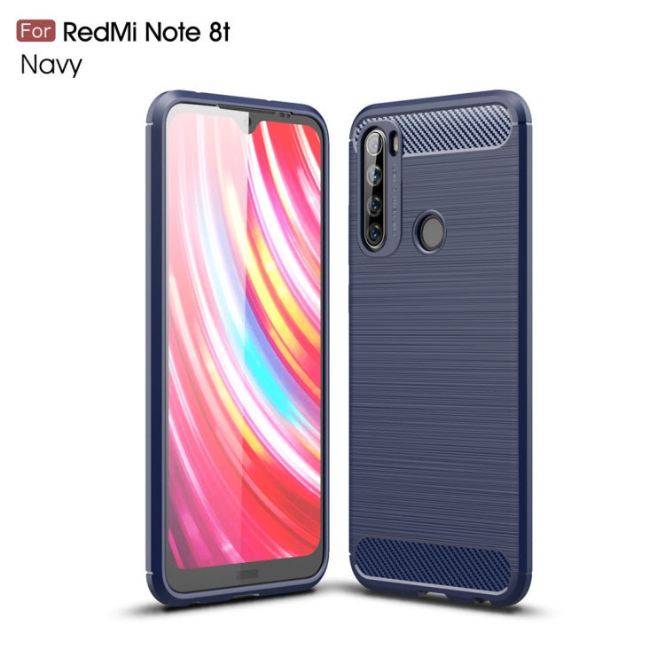 For Xiaomi Redmi Note 8T Brushed Texture Carbon Fiber TPU Case