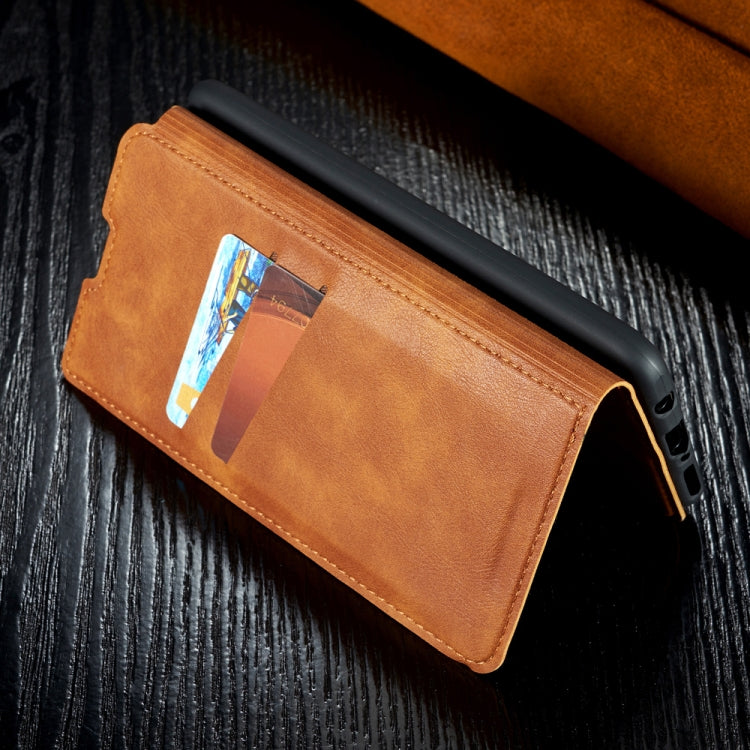 Retro Simple Ultra-thin Magnetic Leather Case with Holder & Card Slots & Lanyard for Huawei Y9 Prime 2019