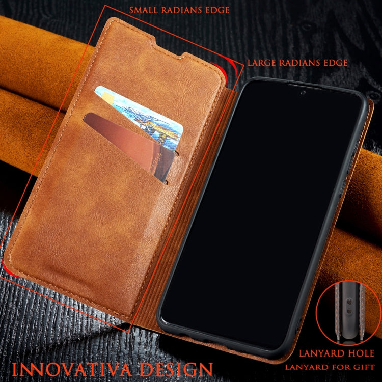 Retro Simple Ultra-thin Magnetic Leather Case with Holder & Card Slots & Lanyard for Huawei Y9 Prime 2019