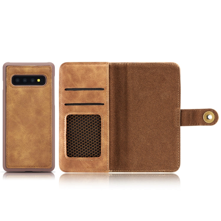 For Galaxy S10 5G Retro Magnetic Detachable Horizontal Flip Leather Case with Card Slots & Wallet & Photo Frame