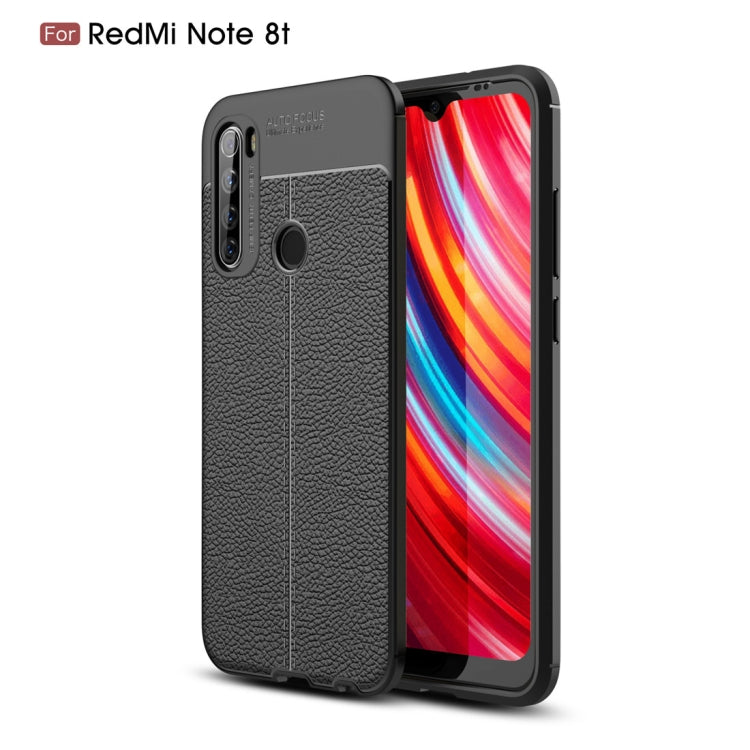 For Xiaomi Redmi Note 8T Litchi Texture TPU Shockproof Case(Black)