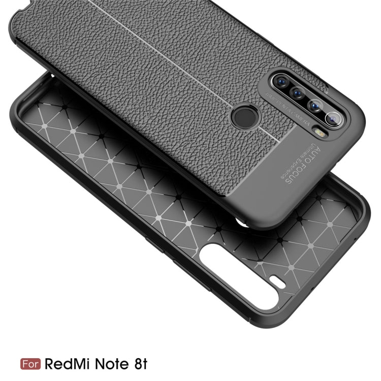 For Xiaomi Redmi Note 8T Litchi Texture TPU Shockproof Case(Black)