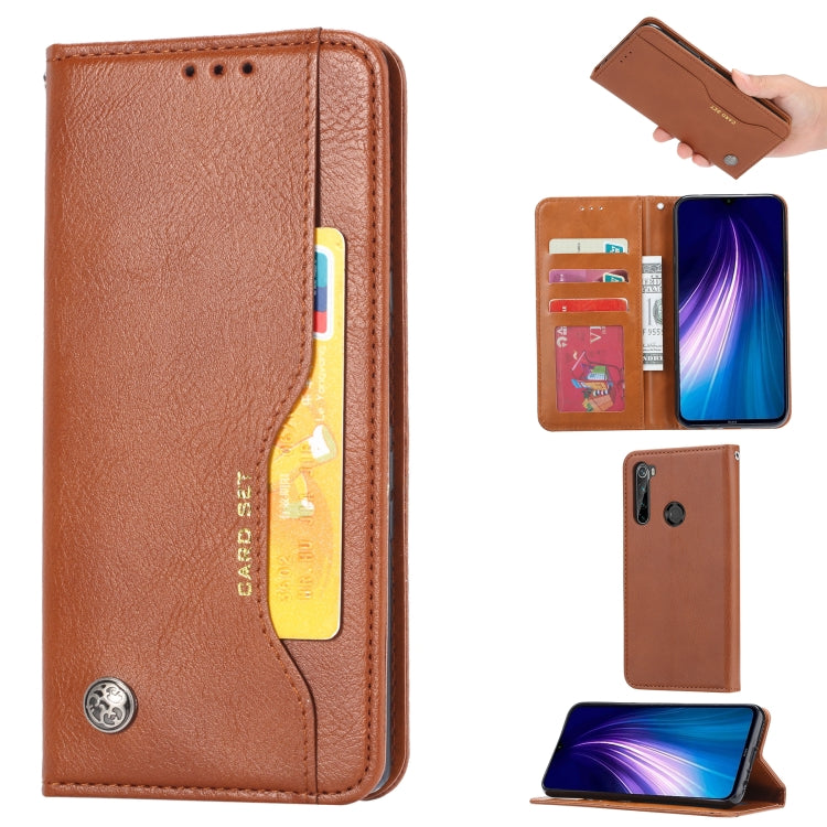 For Xiaomi Redmi Note 8T Knead Skin Texture Horizontal Flip Leather Case with Photo Frame & Holder & Card Slots & Wallet