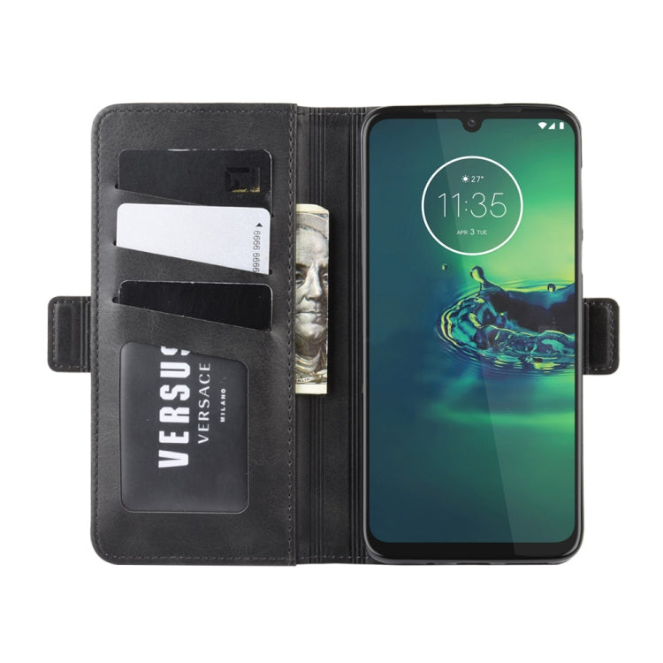 For Motorola Moto G8 Plus  Double Buckle Crazy Horse Business Mobile Phone Holster with Card Wallet Bracket Function