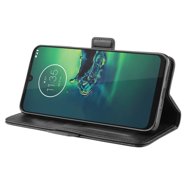 For Motorola Moto G8 Plus  Double Buckle Crazy Horse Business Mobile Phone Holster with Card Wallet Bracket Function