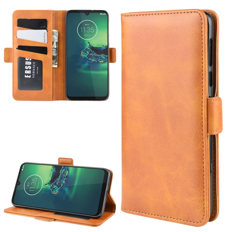 For Motorola Moto G8 Plus  Double Buckle Crazy Horse Business Mobile Phone Holster with Card Wallet Bracket Function