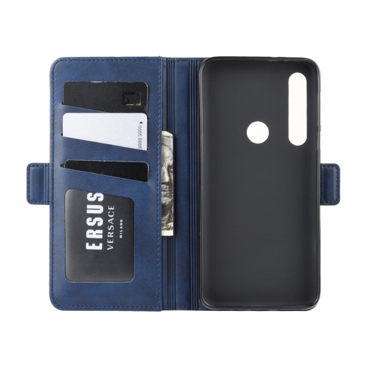 For Motorola One Macro Double Buckle Crazy Horse Business Mobile Phone Holster with Card Wallet Bracket Function