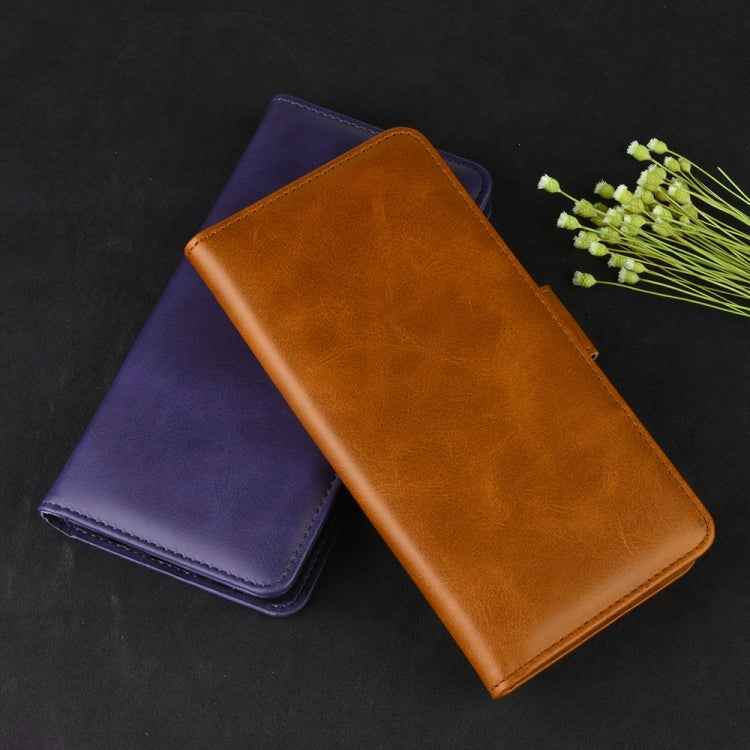 For Motorola One Macro Double Buckle Crazy Horse Business Mobile Phone Holster with Card Wallet Bracket Function