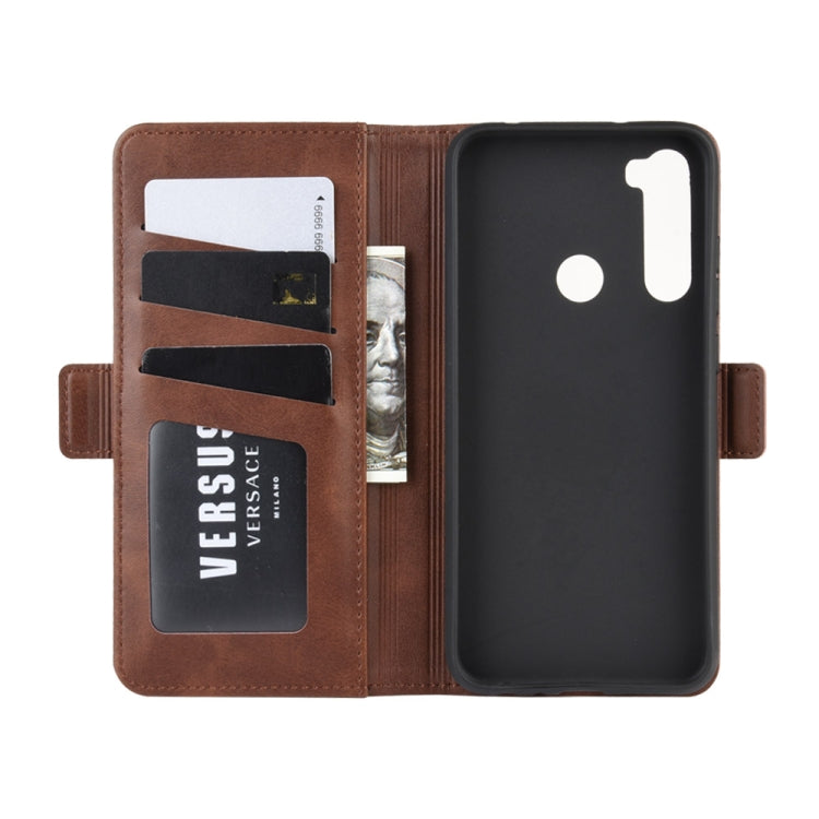 For Xiaomi Redmi Note 8T Double Buckle Crazy Horse Business Mobile Phone Holster with Card Wallet Bracket Function