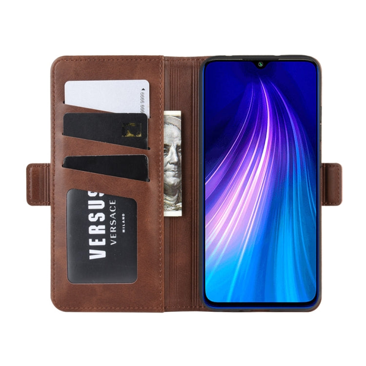 For Xiaomi Redmi Note 8T Double Buckle Crazy Horse Business Mobile Phone Holster with Card Wallet Bracket Function