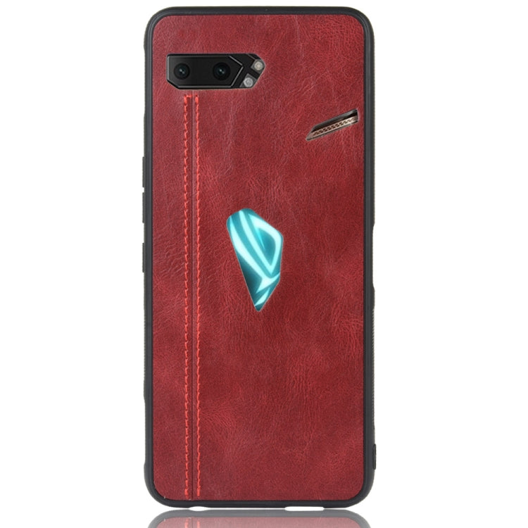 For Asus ROG Phone II ZS660KL Shockproof Sewing Cow Pattern Skin PC + PU + TPU Case