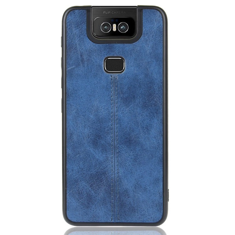 For Asus Zenfone 6 ZS630KL Shockproof Sewing Cow Pattern Skin PC + PU + TPU Case