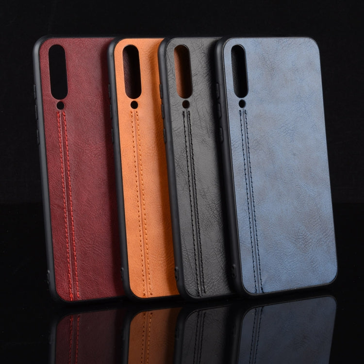 For Huawei Honor 20 Lite Shockproof Sewing Cow Pattern Skin PC + PU + TPU Case