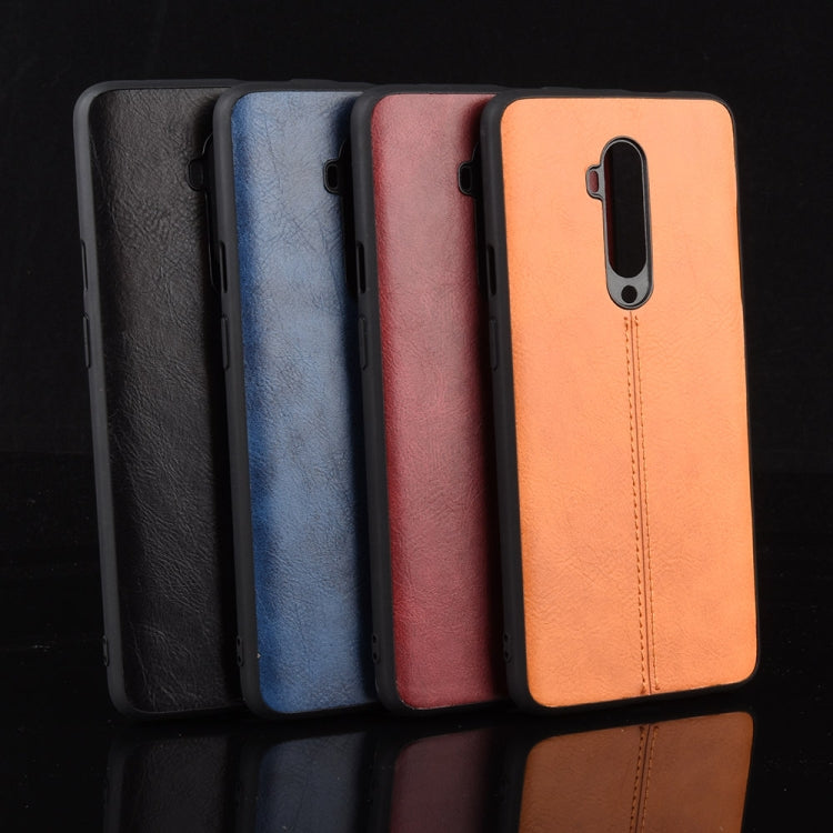 For OnePlus 7T Pro Shockproof Sewing Cow Pattern Skin PC + PU + TPU Case