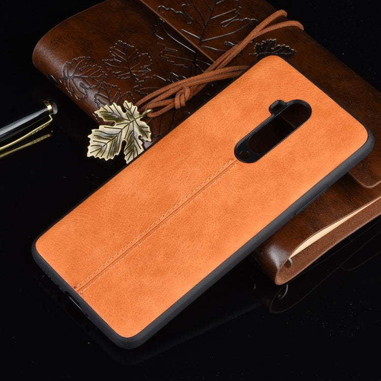 For OnePlus 7T Pro Shockproof Sewing Cow Pattern Skin PC + PU + TPU Case