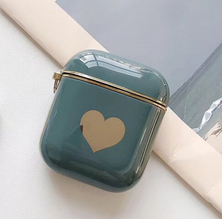 For Apple AirPods 1/2 Generation Universal Electroplating Love Bluetooth Headphone Protective Case