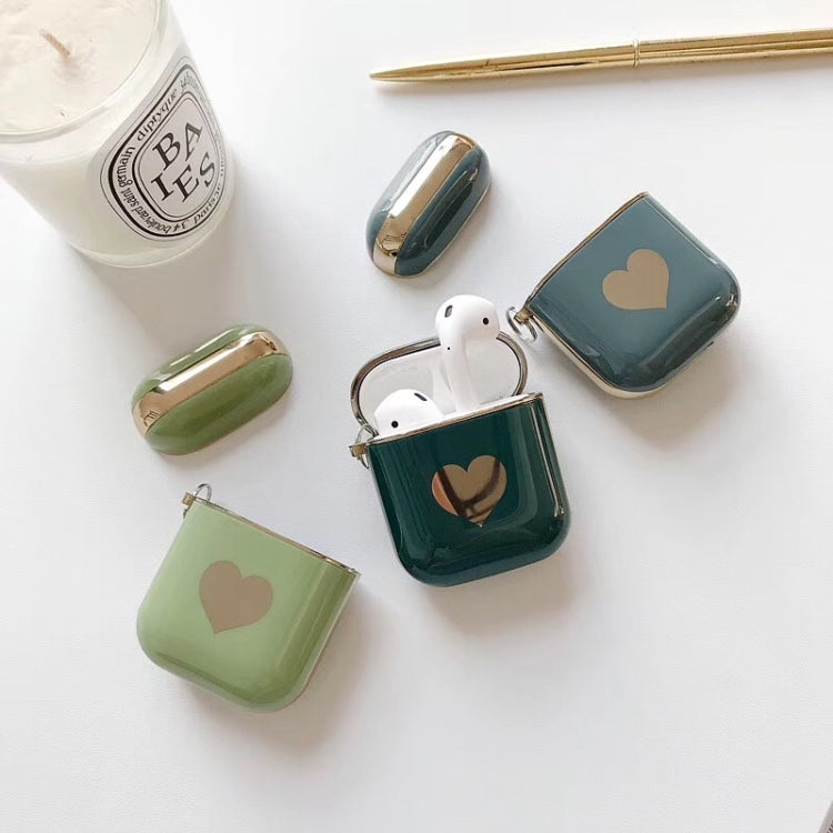 For Apple AirPods 1/2 Generation Universal Electroplating Love Bluetooth Headphone Protective Case