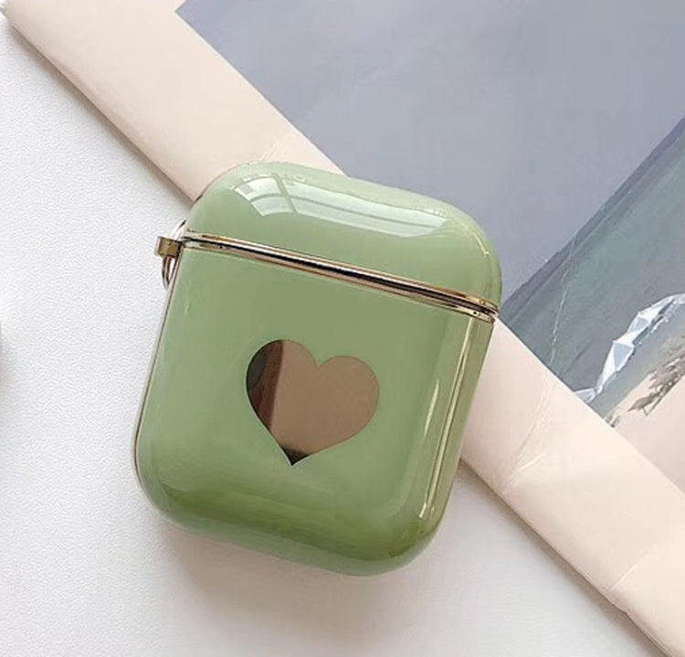 For Apple AirPods 1/2 Generation Universal Electroplating Love Bluetooth Headphone Protective Case
