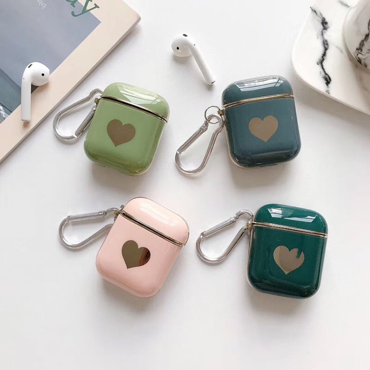 For Apple AirPods 1/2 Generation Universal Electroplating Love Bluetooth Headphone Protective Case