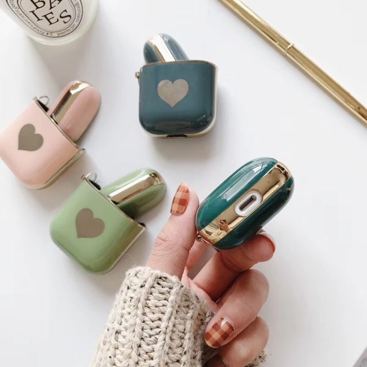 For Apple AirPods 1/2 Generation Universal Electroplating Love Bluetooth Headphone Protective Case