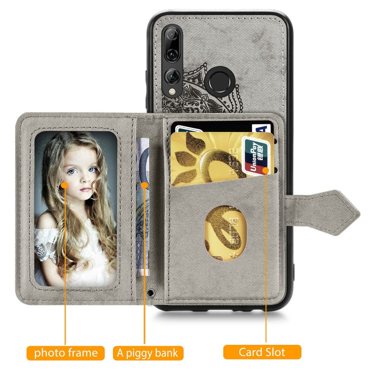 For Huawei Honor 9X Mandala Embossed Magnetic Cloth PU + TPU + PC Case with Holder & Card Slots & Wallet & Photo Frame & Strap