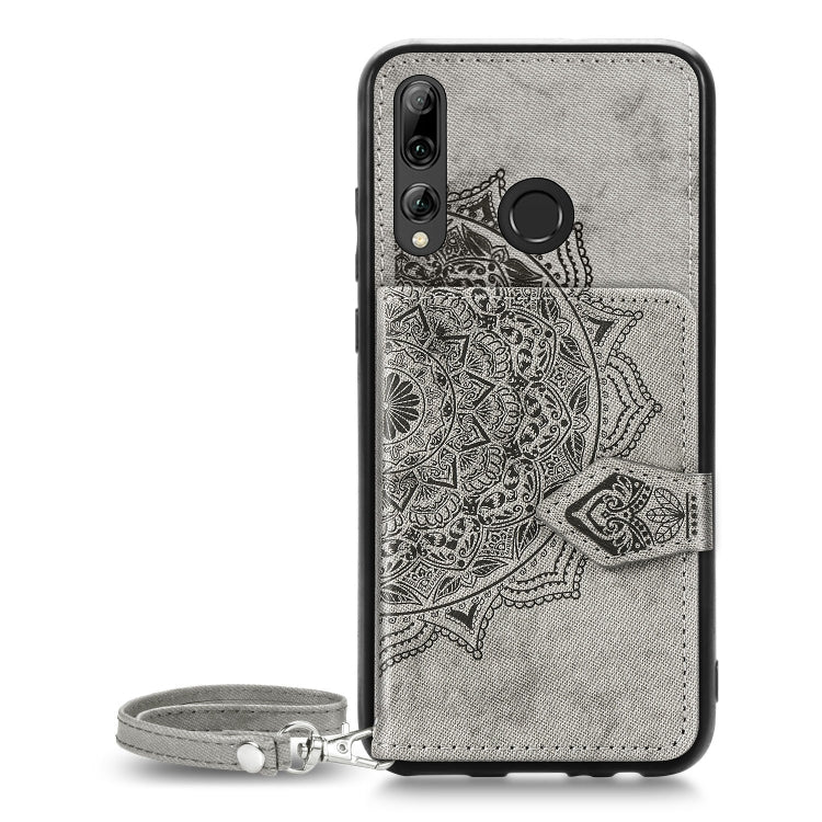 For Huawei Honor 9X Mandala Embossed Magnetic Cloth PU + TPU + PC Case with Holder & Card Slots & Wallet & Photo Frame & Strap