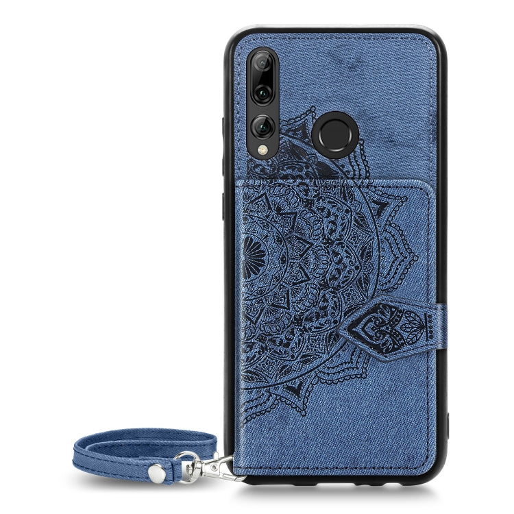 For Huawei Honor 9X Mandala Embossed Magnetic Cloth PU + TPU + PC Case with Holder & Card Slots & Wallet & Photo Frame & Strap