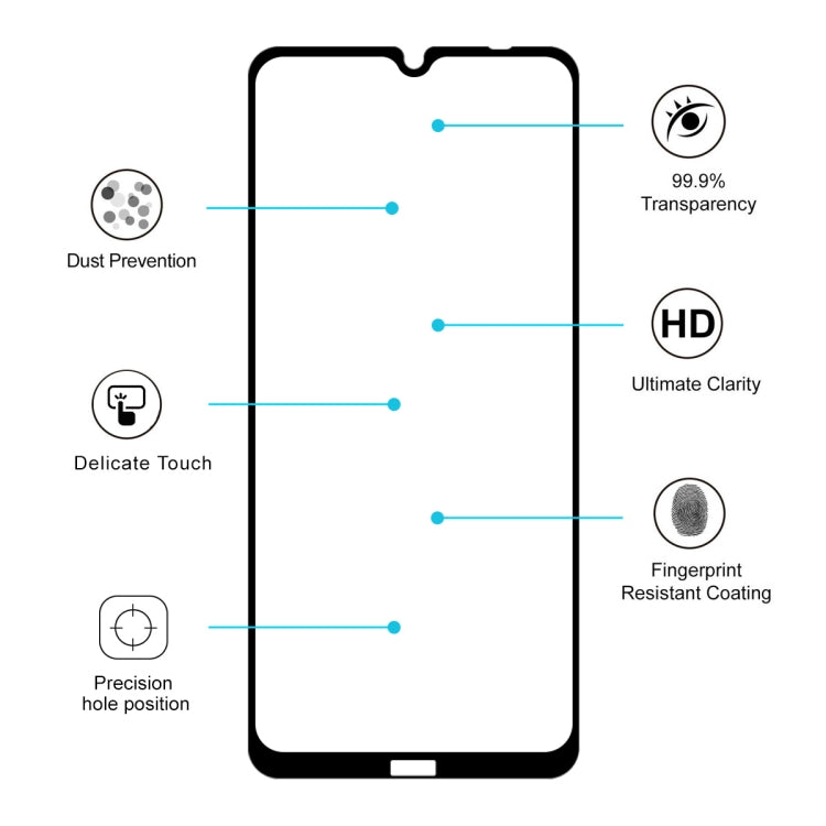 For Xiaomi Redmi Note 8T ENKAY Hat-prince Full Glue 0.26mm 9H 2.5D Tempered Glass Full Coverage Film