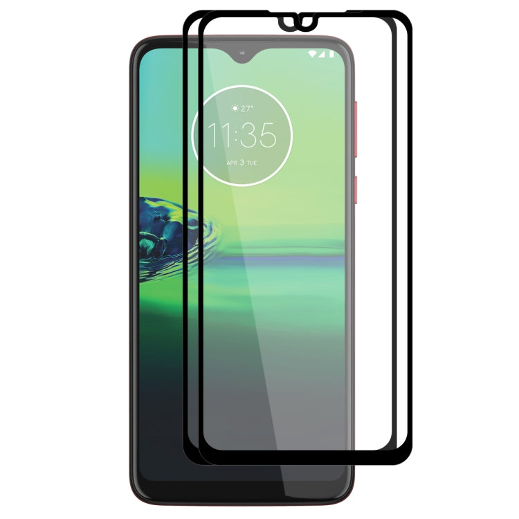 For Moto One Marco / Moto G8 Play 2 PCS ENKAY Hat-prince Full Glue 0.26mm 9H 2.5D Tempered Glass Full Coverage Film