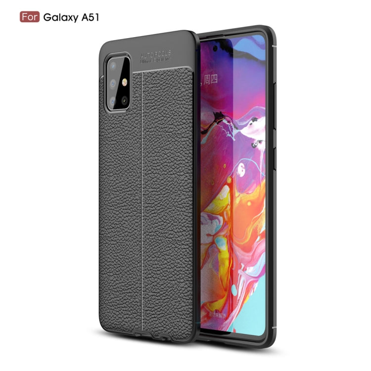 For Galaxy A51 Litchi Texture TPU Shockproof Case