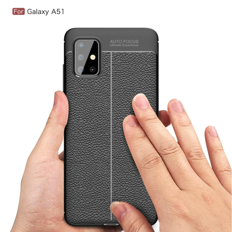 For Galaxy A51 Litchi Texture TPU Shockproof Case