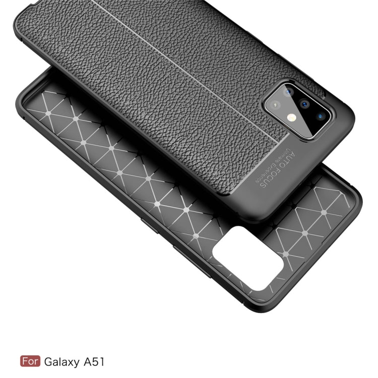 For Galaxy A51 Litchi Texture TPU Shockproof Case