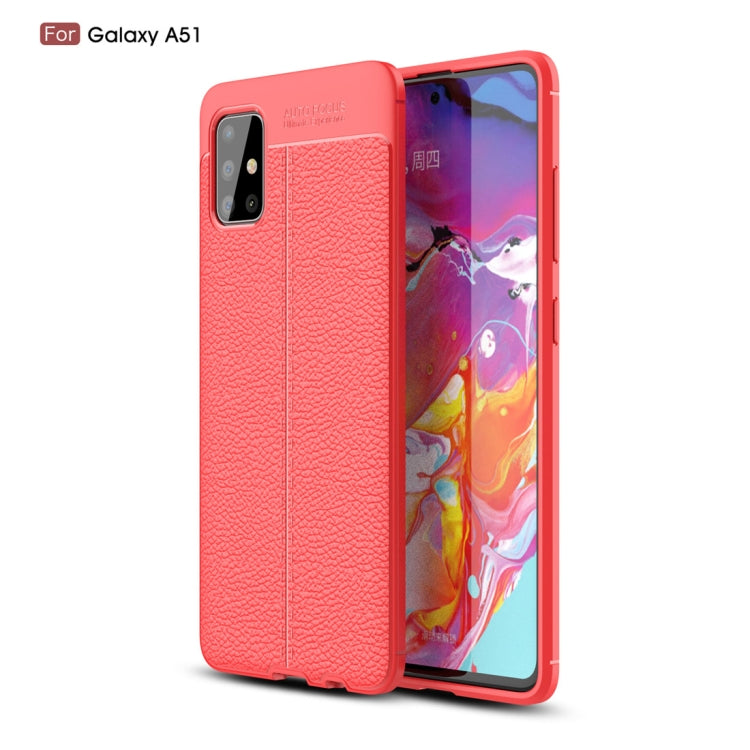 For Galaxy A51 Litchi Texture TPU Shockproof Case