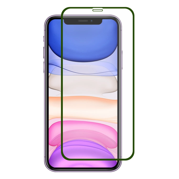 For iPhone 11 ENKAY Hat-prince Full Glue 0.26mm 9H 2.5D Front Tempered Glass Full Coverage Film and Black Film with Camera Lens Protector Function