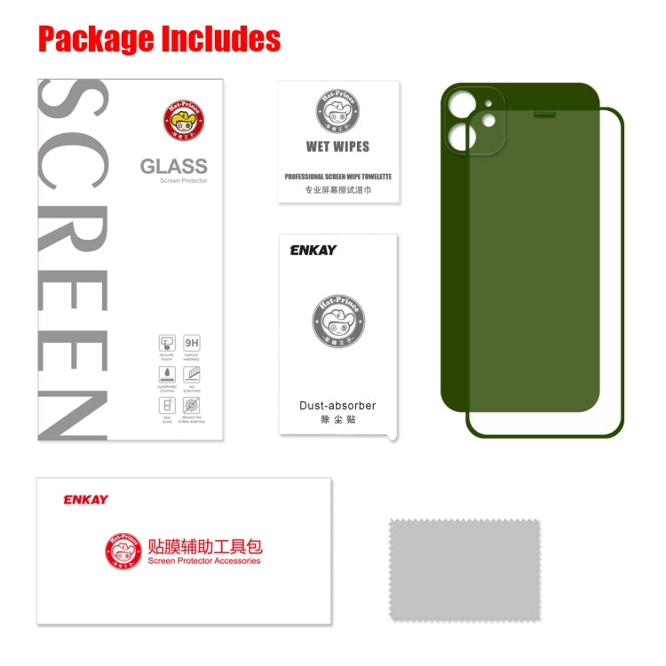 For iPhone 11 ENKAY Hat-prince Full Glue 0.26mm 9H 2.5D Front Tempered Glass Full Coverage Film and Black Film with Camera Lens Protector Function