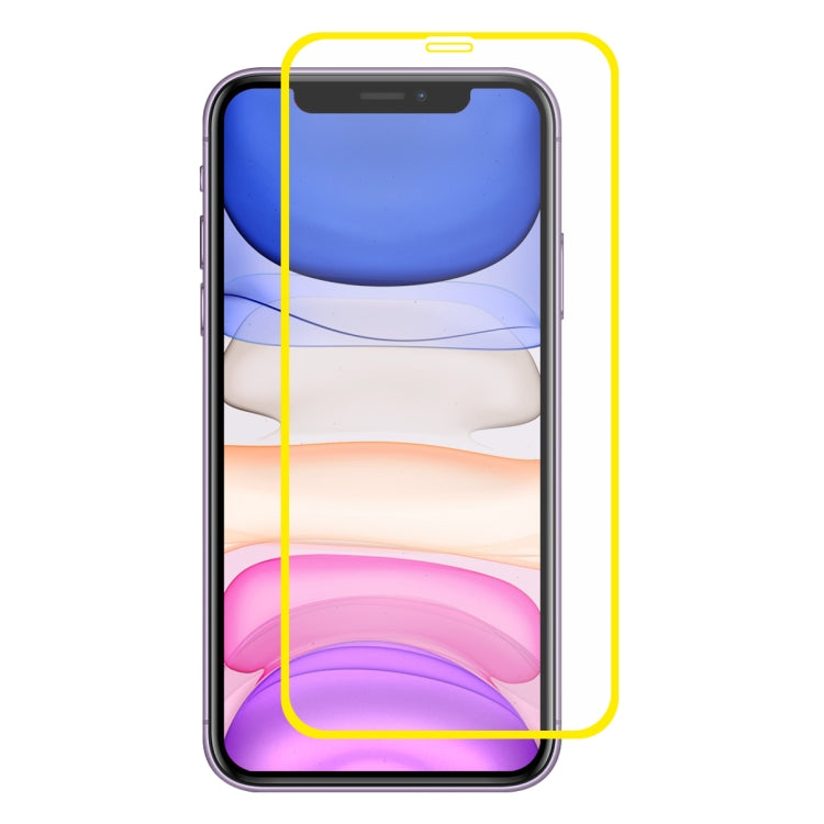 For iPhone 11 ENKAY Hat-prince Full Glue 0.26mm 9H 2.5D Front Tempered Glass Full Coverage Film and Black Film with Camera Lens Protector Function