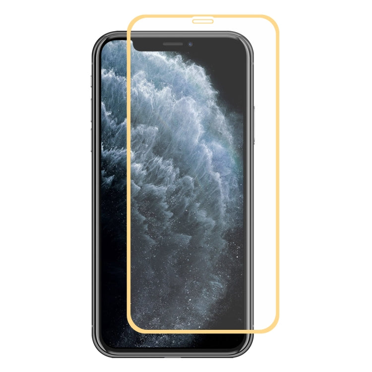 For iPhone 11 Pro ENKAY Hat-prince Full Glue 0.26mm 9H 2.5D Front Tempered Glass Full Coverage Film and Black Film with Camera Lens Protector Function
