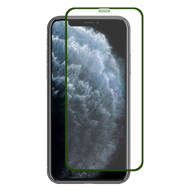 For iPhone 11 Pro Max ENKAY Hat-prince Full Glue 0.26mm 9H 2.5D Front Tempered Glass Full Coverage Film and Black Film with Camera Lens Protector Function