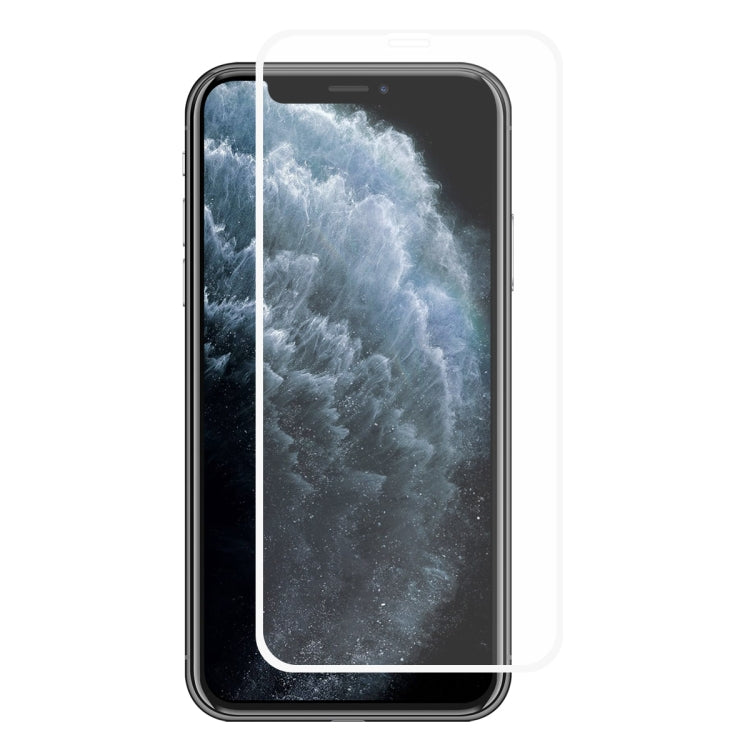 For iPhone 11 Pro Max ENKAY Hat-prince Full Glue 0.26mm 9H 2.5D Front Tempered Glass Full Coverage Film and Black Film with Camera Lens Protector Function