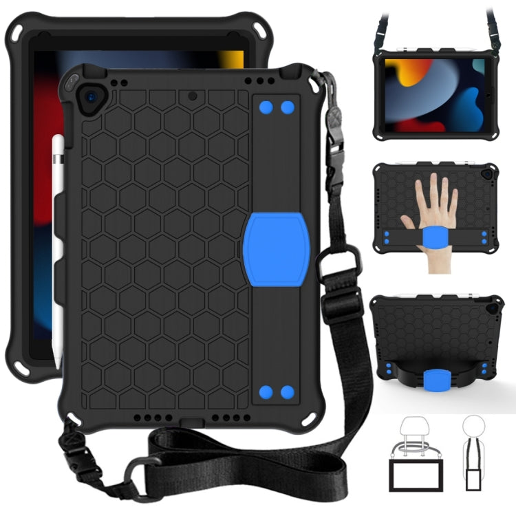 For iPad 10.2 Honeycomb Design EVA + PC Four Corner Shockproof Protective Case with Straps